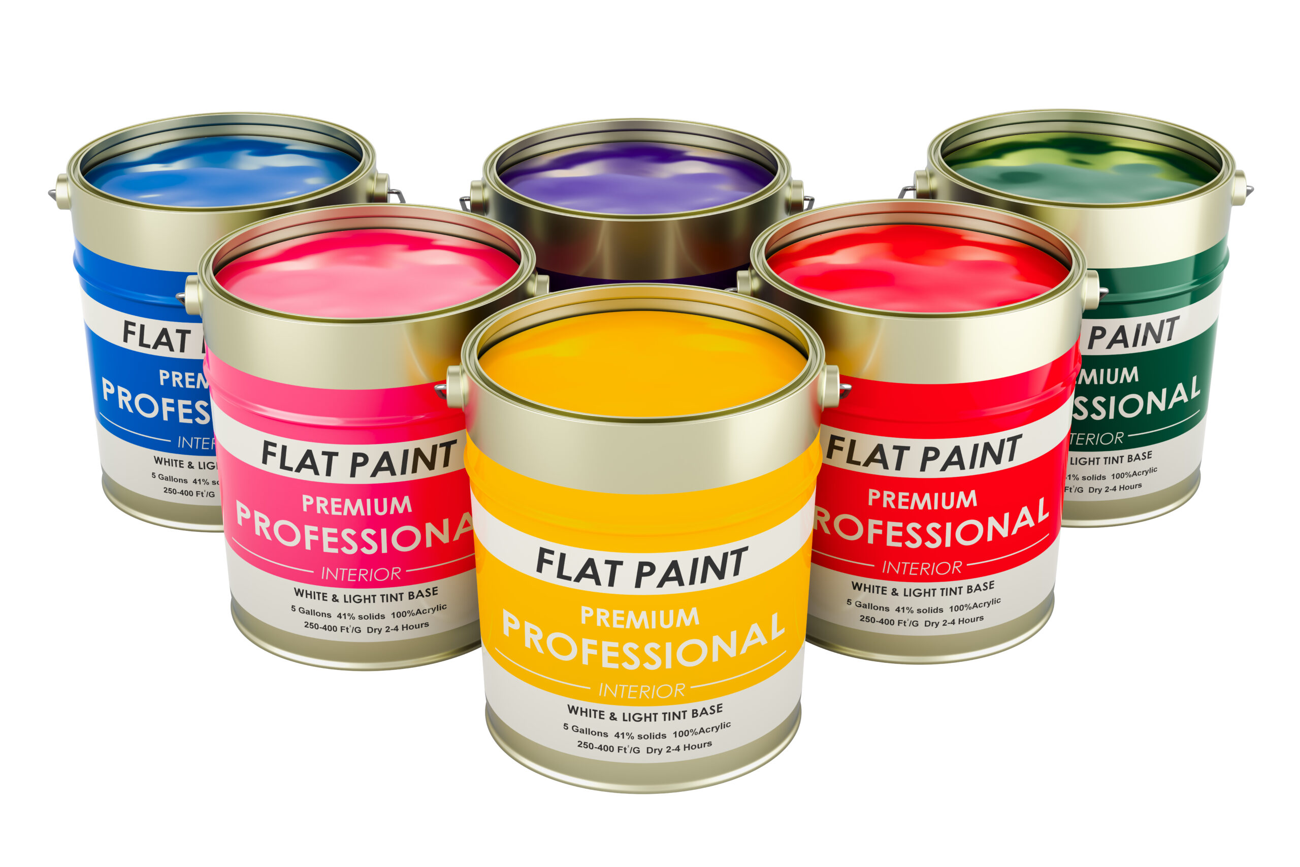 Paint cans, 3D rendering isolated on transparent background